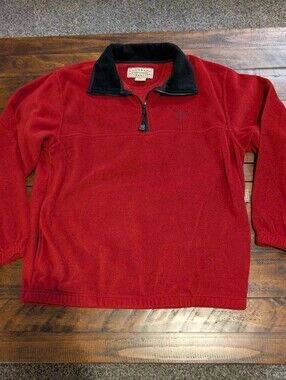 Colorado Timberline Men's Red Quarter-Zip Fleece Pullover, Sz Small